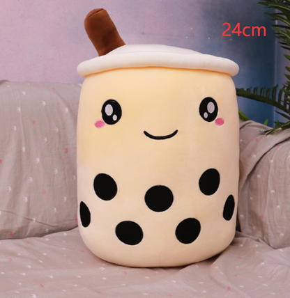 Cute Fruit Drink Plush Stuffed Soft Strawberry Milk Tea Plush Boba Tea Cup Toy Bubble Tea Pillow Cushion Kids Gift