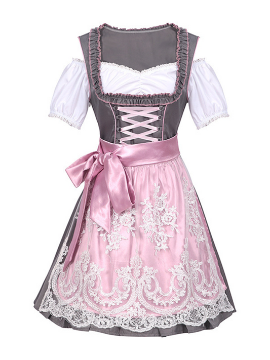 German Munich Oktoberfest pink lace beer skirt cosplay stage performance costume