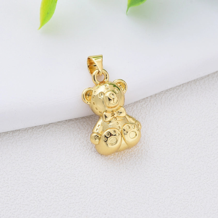 1 Piece Copper Zircon Dog Elephant Pendant