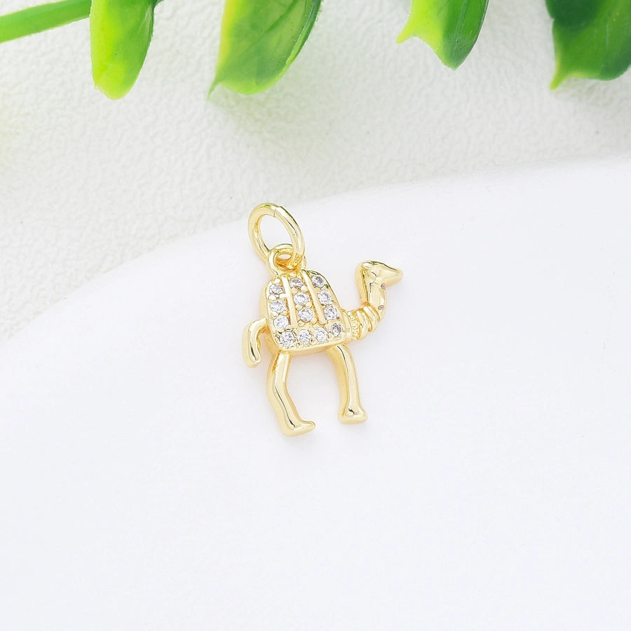 1 Piece Copper Zircon Dog Elephant Pendant