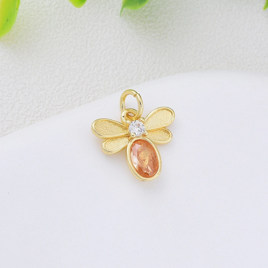 1 Piece Copper Zircon Dragonfly Butterfly Pendant