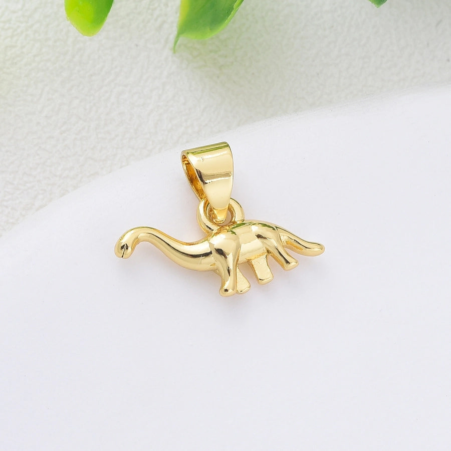 1 Piece Copper Zircon Dog Elephant Pendant