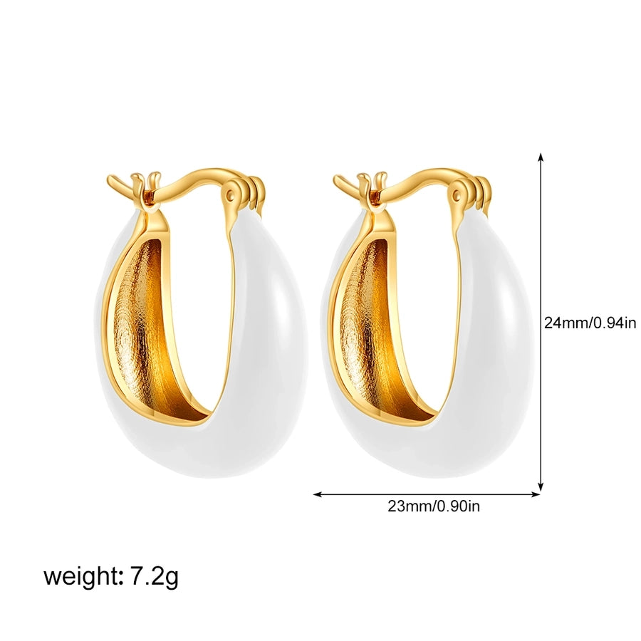 1 Pair Classical Retro U Shape Enamel Copper Earrings