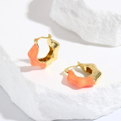 1 Pair Basic Simple Style Commute Geometric Copper 18K Gold Plated Earrings