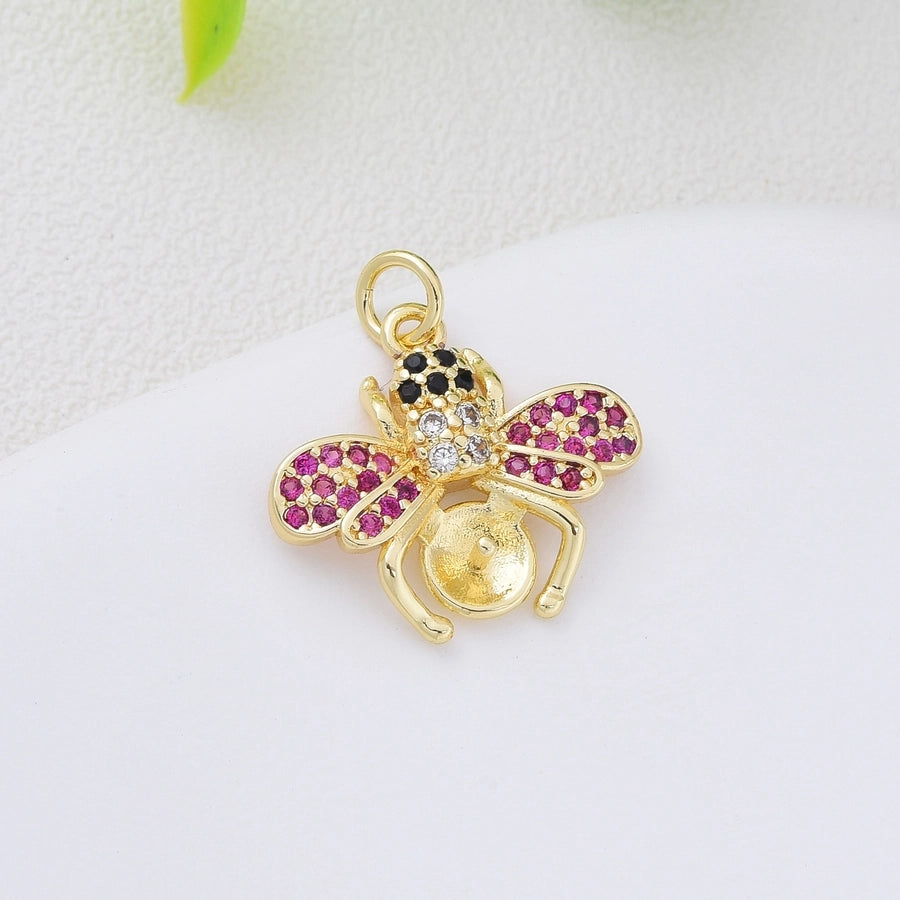 1 Piece Copper Zircon Dragonfly Butterfly Pendant