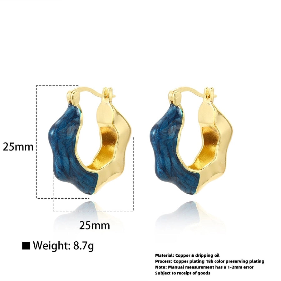 1 Pair Basic Simple Style Commute Geometric Copper 18K Gold Plated Earrings