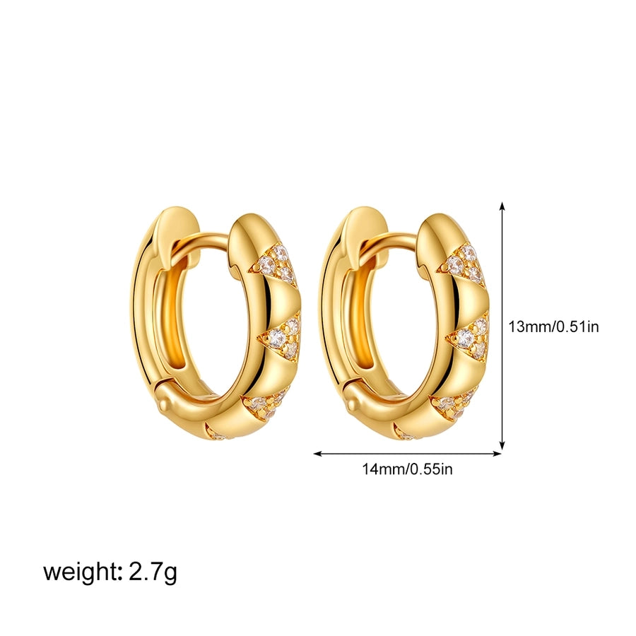 1 Pair Casual Simple Style Circle Copper Earrings