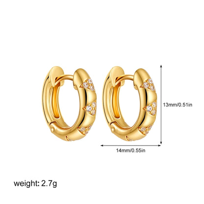 1 Pair Casual Simple Style Circle Copper Earrings