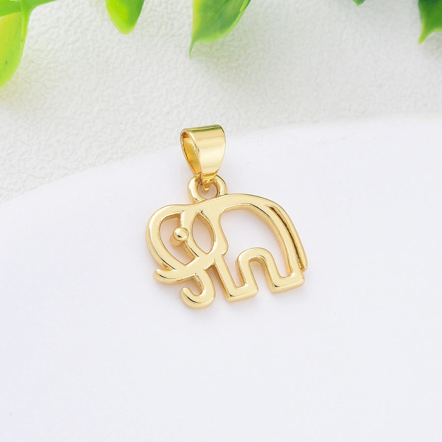 1 Piece Copper Zircon Dog Elephant Pendant