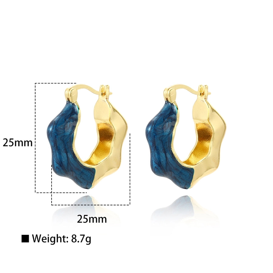 1 Pair Basic Simple Style Commute Geometric Copper 18K Gold Plated Earrings