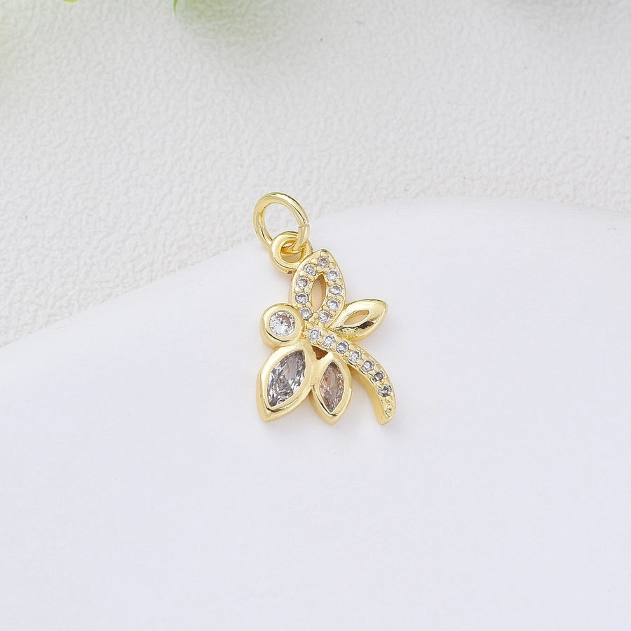 1 Piece Copper Zircon Dragonfly Butterfly Pendant