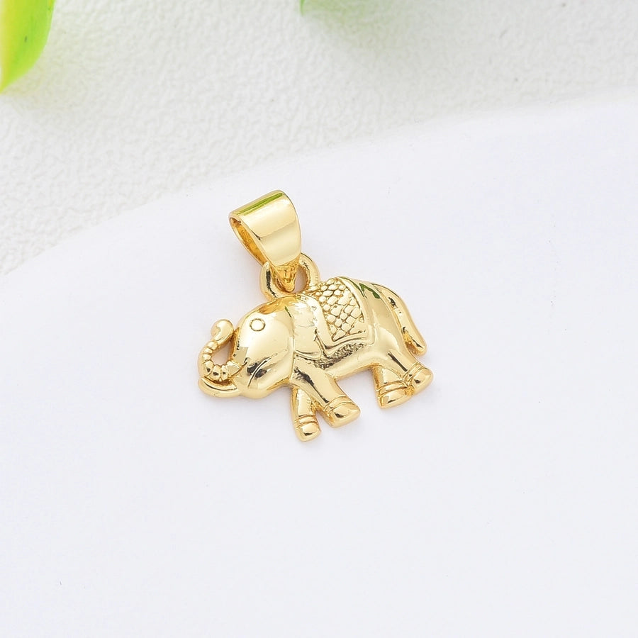 1 Piece Copper Zircon Dog Elephant Pendant